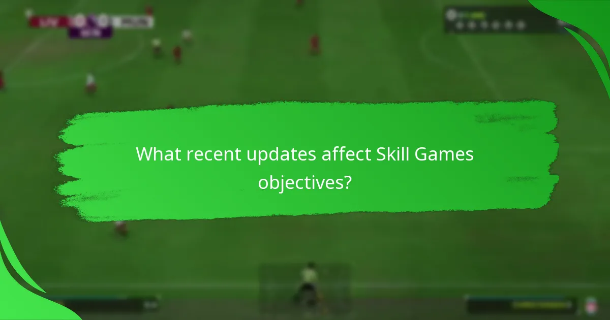 What recent updates affect Skill Games objectives?